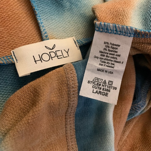 🦋🦋Hopely Loose-Fitting Tye Dye Hooded Sweatshirt SZ Large Boutique New🦋🦋 - Picture 6 of 6